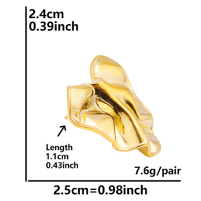 Irregular Shape Stainless Steel Stud Earrings RW8106-2-1