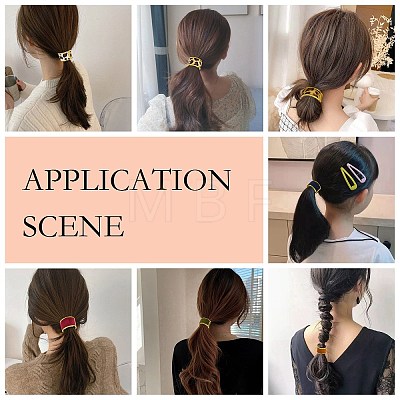 Alloy Ponytail Cuff Rubber Elastic Hair Ties OHAR-P018-A02-1