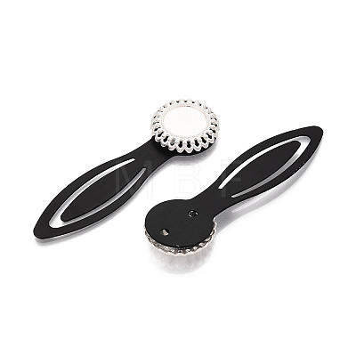 Alloy & Iron Bookmark Cabochon Settings PALLOY-N184-01S-1