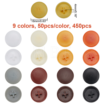 CHGCRAFT 450Pcs 9 Colors Plastic Screw Covers DIY-CA0004-12-1