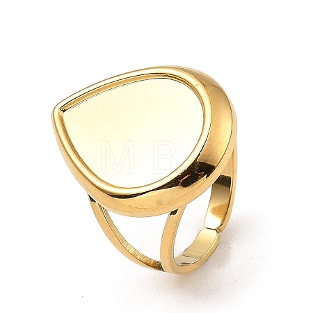 304 Stainless Steel Open Cuff Pad Ring Settings RJEW-Z018-40G-1