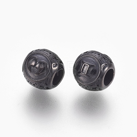 316 Surgical Stainless Steel European Beads STAS-F195-128B-12-1