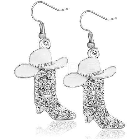 Alloy Rhinestone Dangle Earrings FS-WG4606E-07-1