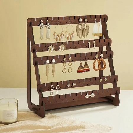 5-Tier Triangle Shape Wood Earring Riser Display Stands ODIS-K004-03-1