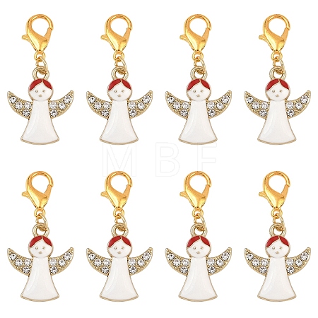20Pcs Angel Alloy Enamel Pendant Decorations HJEW-YW00271-02-1