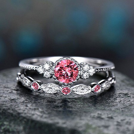 Alloy Micro Pave Cubic Zirconia Finger Rings for Women FS-WG2E042-04-1