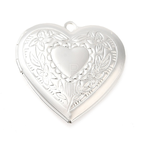 Rack Plating Brass Locket Pendants KK-M263-02A-S-1