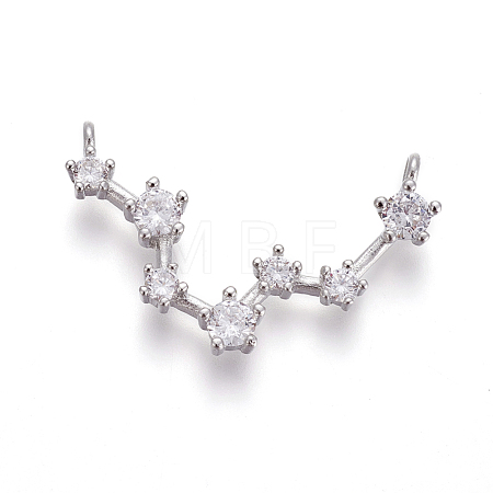 Brass Micro Pave Cubic Zirconia Pendants ZIRC-F099-20P-09-1