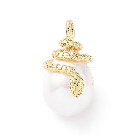 Shell Pearl Pendants KK-C004-09G-1