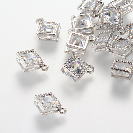 Rhombus Alloy Charms X-ZIRC-R007-053A-02-1