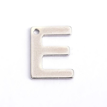 Tarnish Resistant 304 Stainless Steel Letter Charms X-STAS-O072-E-1