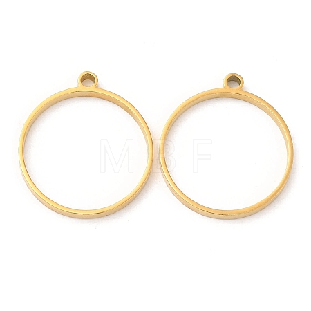 304 Stainless Steel Open Back Bezel Flat Round Pendants STAS-Z040-04B-G-1