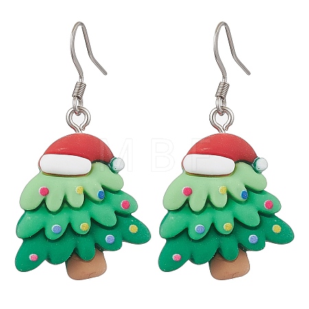 Christmas Resin Dangle Earrings EJEW-JE06090-1