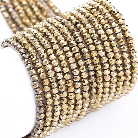 Electroplate Glass Beads Strands X-EGLA-F149-FP-02-1