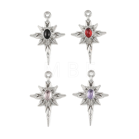 Alloy Glass Pendants ALRI-L052-02P-1