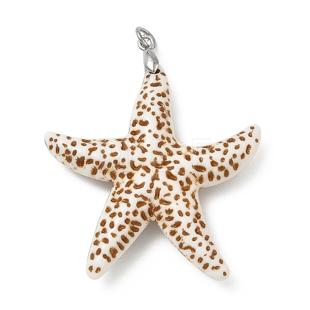 Spray Painted Opaque Acrylic Big Pendants PALLOY-JF05672-02-1