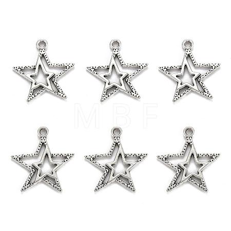 Antique Silver Tibetan Style Star Pendant(Left and Right Random Delivery) X-LF8939Y-1