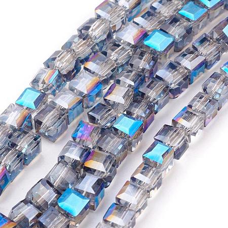 Electroplate Glass Beads Strands EGLA-D018-4x4mm-16-1