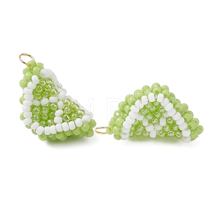 Glass Seed Beaded Fruit Pendants PALLOY-MZ00894-03-1
