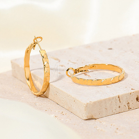 Stylish 304 Stainless Steel Heart Hoop Earrings JK4494-1-1
