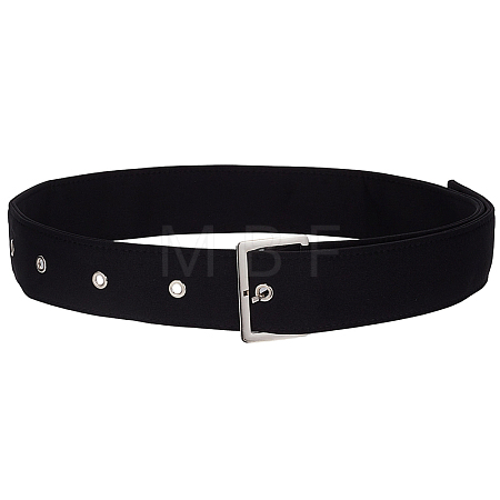1Pc Black Cloth Waist Belly Belts AJEW-GF0014-51P-1