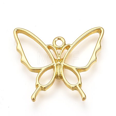 Rack Plating Alloy Open Back Bezel Pendants X-PALLOY-Q351-37G-FF-1
