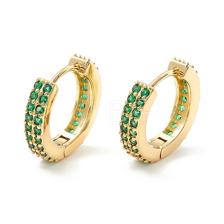 Cubic Zirconia Chunky Hinged Huggie Hoop Earrings for Women EJEW-P196-21G-03-1