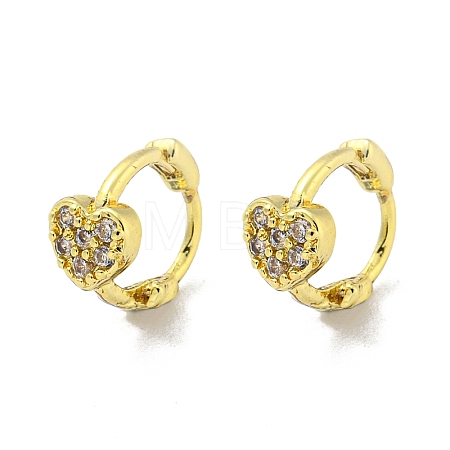 Brass Micro Pave Cubic Zirconia Hoop Earring EJEW-C088-01F-G-1