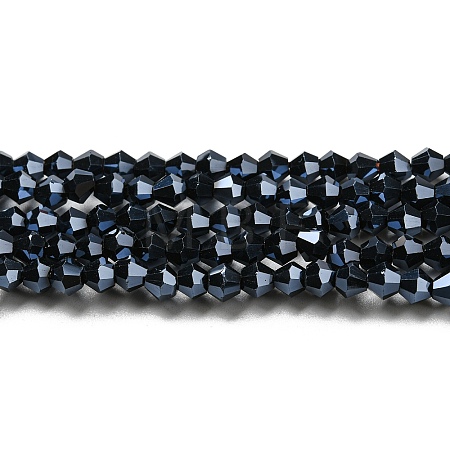 Opaque Solid Color Electroplate Glass Beads Strands EGLA-A039-P2mm-A17-1