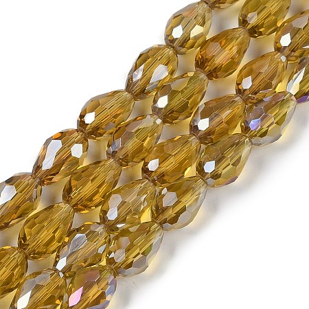 Transparent Electroplate Glass Beads Strands EGLA-N013-T10mm-B08-1