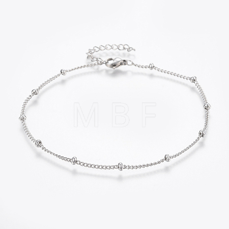 Tarnish Resistant 304 Stainless Steel Anklets AJEW-H013-04P-1