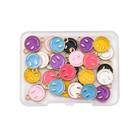 28Pcs 7 Colors Alloy Enamel Charms ENAM-FP0001-66-1