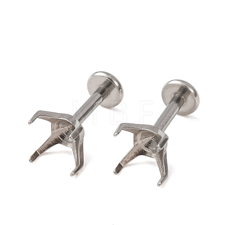 304 Stainless Steel Prong Earring Settings SA-CBA8B85-11D-01-1