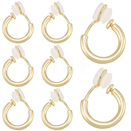 8Pcs Brass Clip-on Earrings for Women Men KK-SC0008-15A-1