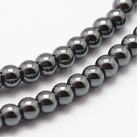 Grade AA Magnetic Synthetic Hematite Bead Strands G-P209-04-3mm-1