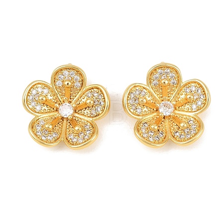 Brass Micro Pave Clear Cubic Zirconia Pendants KK-Z148-01G-1