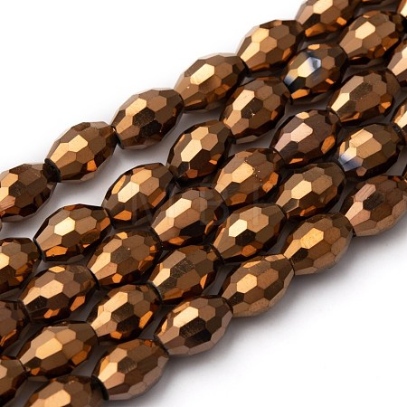 Electroplate Glass Beads X-GC881Y-4-1
