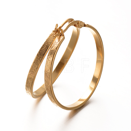 Lady's 304 Stainless Steel Hoop Earrings EJEW-N023-08E-1