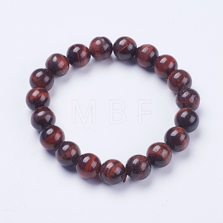Natural Tiger Eye Beaded Stretch Bracelets BJEW-I253-10mm-13-1