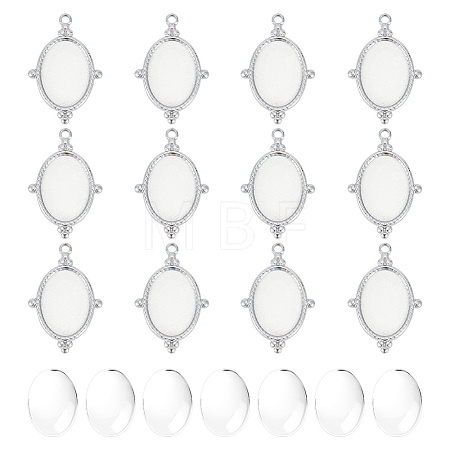 DIY Blank Oval Pendant Making Kit DIY-UN0005-07-1