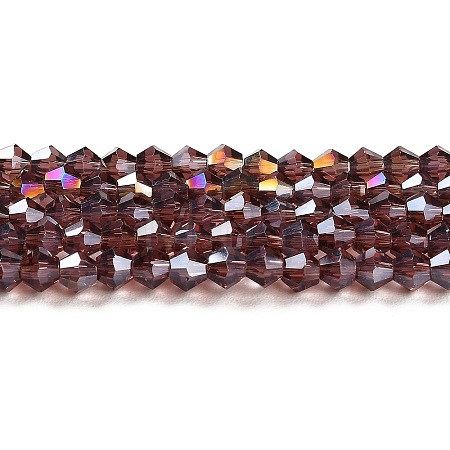 Transparent Electroplate Glass Beads Strands GLAA-F029-2mm-A05-1