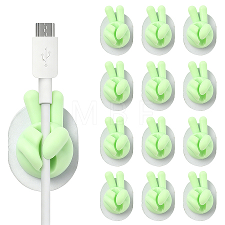 Yeah Gesture Thumb Shape Plastic Cable Organizer Clips PL-FZCA1FC-01A-1