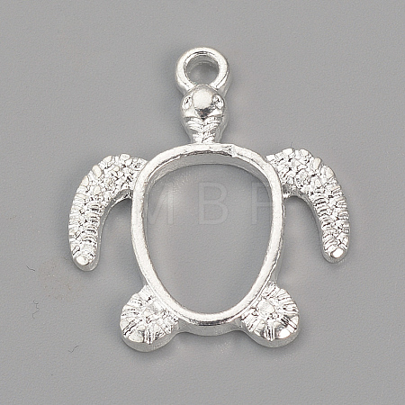 Alloy Open Back Bezel Pendants PALLOY-R098-62S-1