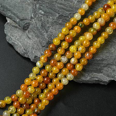 Dyed Natural Dragon Veins Agate Beads Strands X-G-C068-6mm-15-1