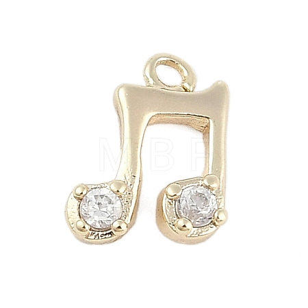 Rack Plating Brass with Cubic Zirconia Pendants KK-Q018-06G-1