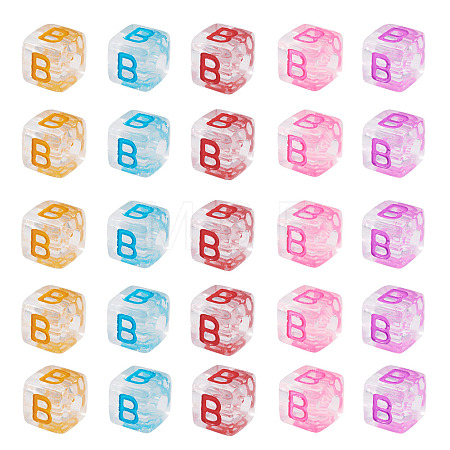 50Pcs Acrylic European Beads MACR-TADJ0001-13B-1