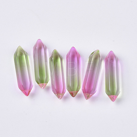 Two Tone Glass Double Terminated Point Beads GLAA-S167-12L-1