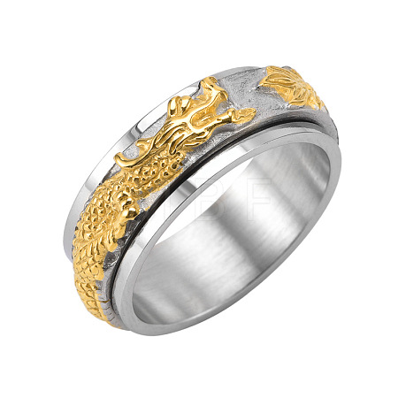 Dragon Stainless Steel Rotating Finger Ring PW-WG19507-10-1