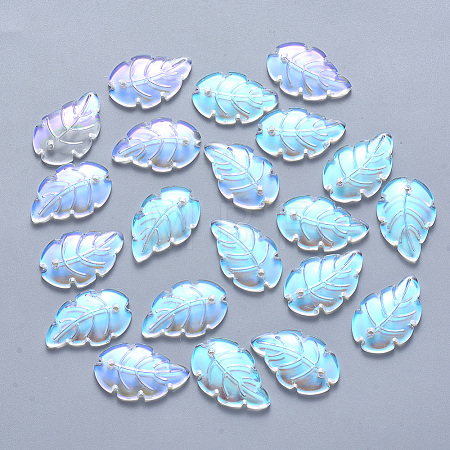 Transparent Spray Painted Glass Pendants LS-GLAA-T016-09-1