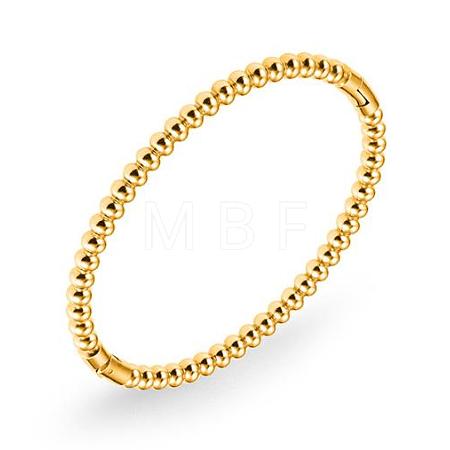 304 Stainless Steel Round Beaded Hinged Bangle JB758B-1